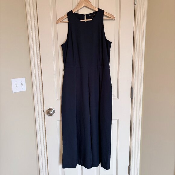 Banana Republic Pants - Banana Republic Navy Blue Wide Leg Jumpsuit Women’s 8 Sleeveless Minimalist